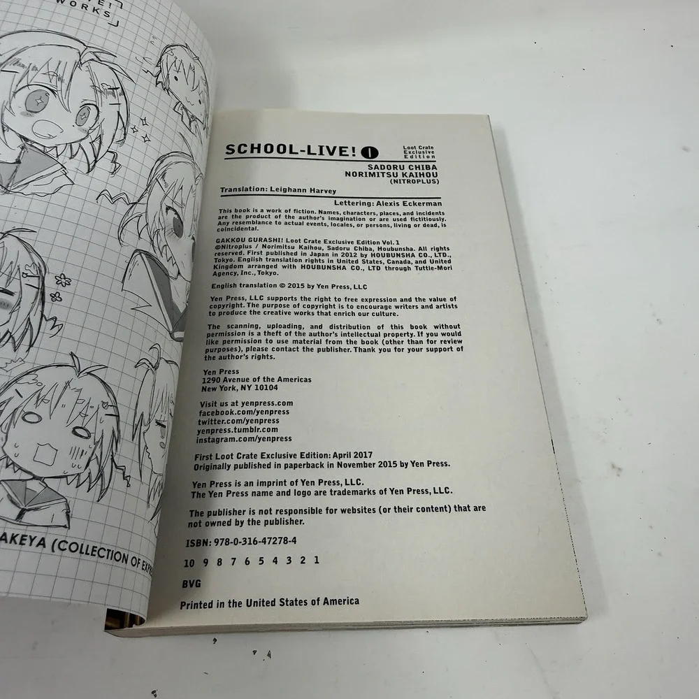 School Live! Vol 1 Manga 😂 Loot Crate English Norimitsu Kaihou (Nitroplus)